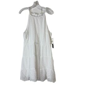 Trixxi Juniors White  Halter Clip Dot Mini Dress Sz XL NWT Tiered Party‎ Wedding